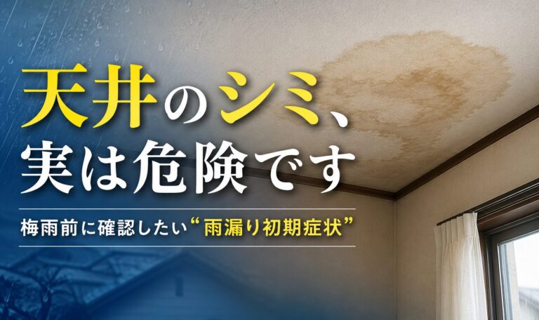 天井のシミ、実は危険です｜梅雨前に確認したい雨漏り初期症状