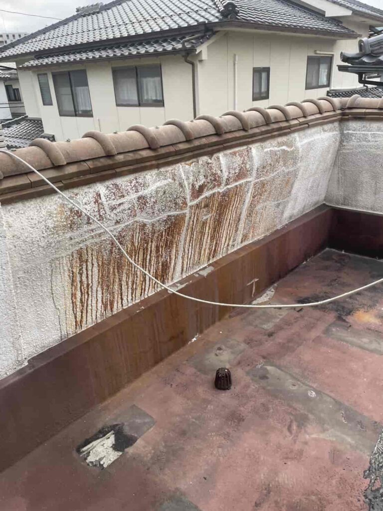 ベランダからの雨漏り修理 広島県熊野町
